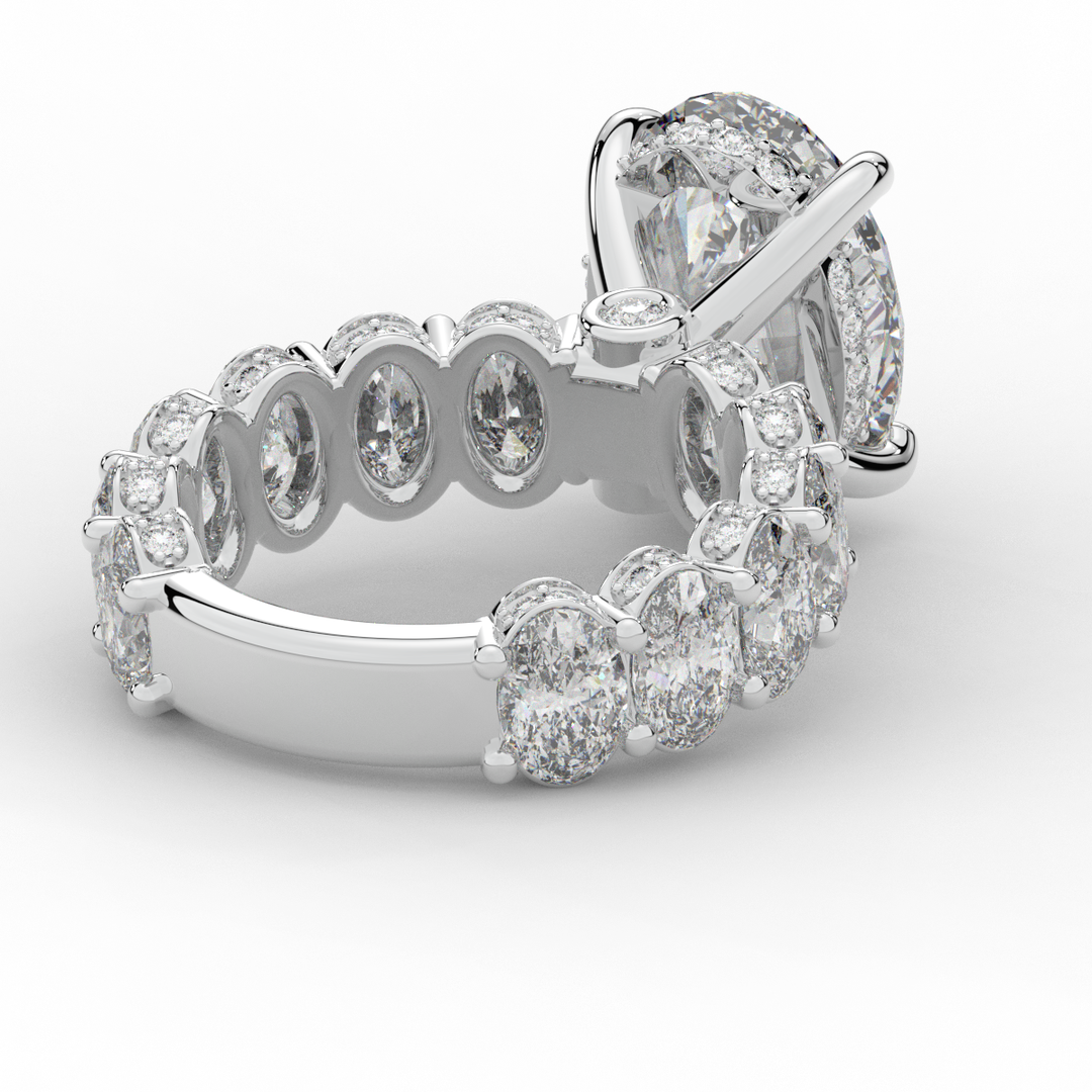 10.90CT.TW OVAL LAB DIAMOND SOLITAIRE ENGAGEMENT RING - Nazarelle
