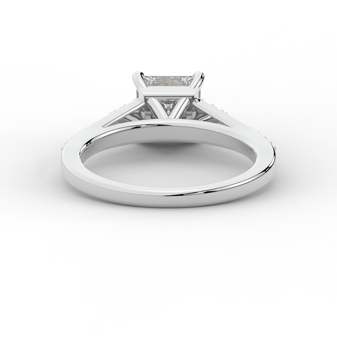 1.40CT.TW PRINCESS LAB DIAMOND SOLITAIRE ENGAGEMENT RING - Nazarelle