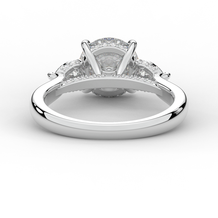 2.40CT.TW ROUND LAB DIAMOND 3 STONE ENGAGEMENT RING - Nazarelle