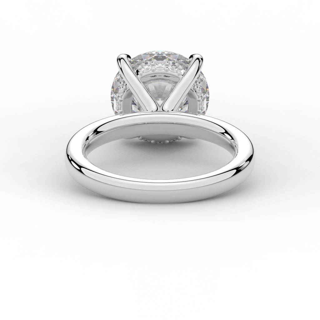 3.05CT.TW ROUND LAB DIAMOND UNDERHALO ENGAGEMENT RING - Nazarelle