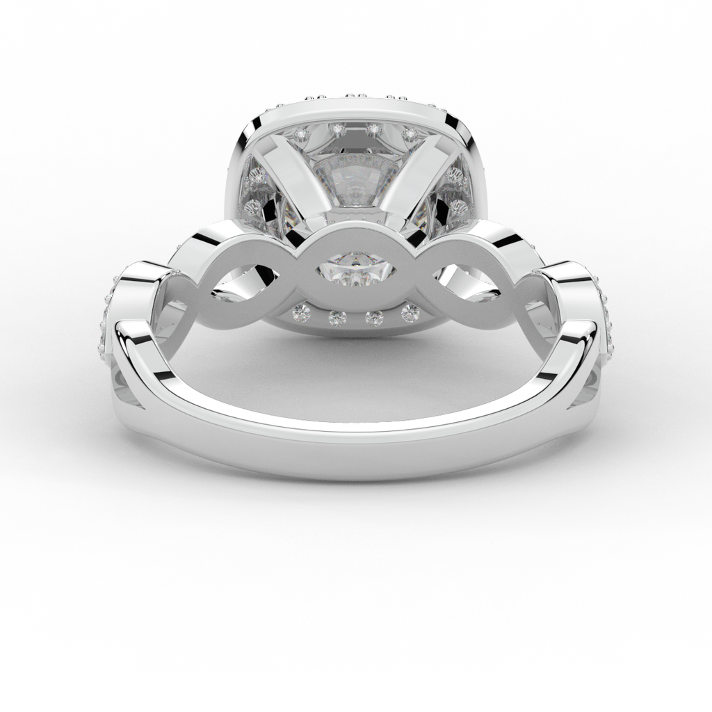 2.35CT.TW ROUND LAB DIAMOND HALO ENGAGEMENT RING - Nazarelle