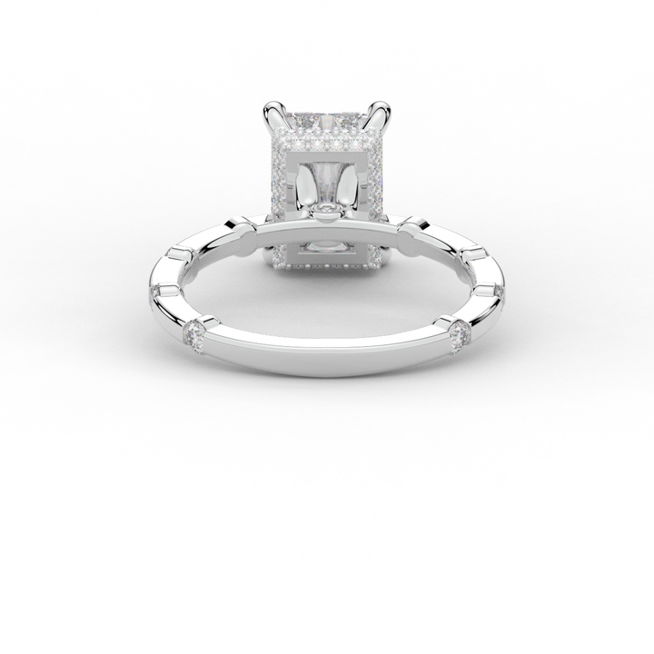 2.60CT.TW RADIANT LAB DIAMOND UNDERHALO SOLITAIRE ENGAGEMENT RING - Nazarelle