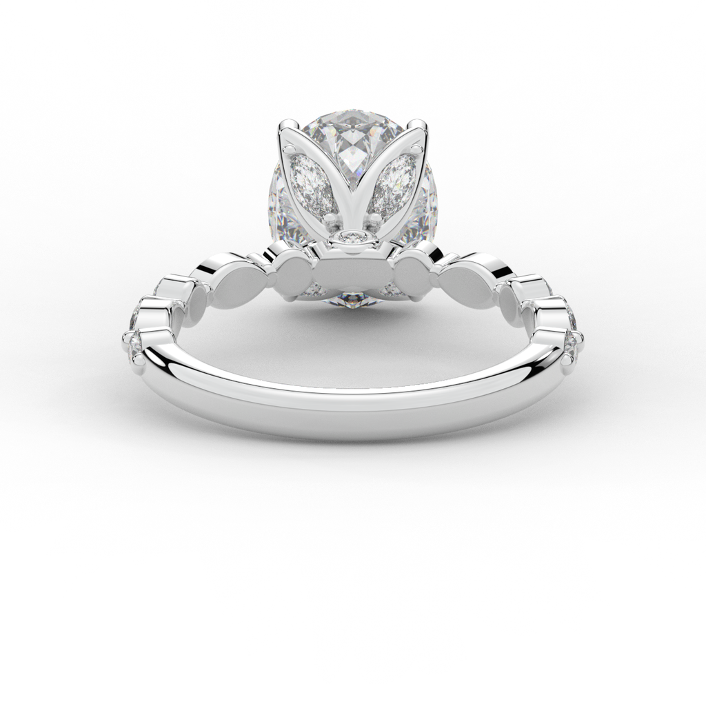 3.10CT.TW OVAL LAB DIAMOND SOLITAIRE ENGAGEMENT RING - Nazarelle