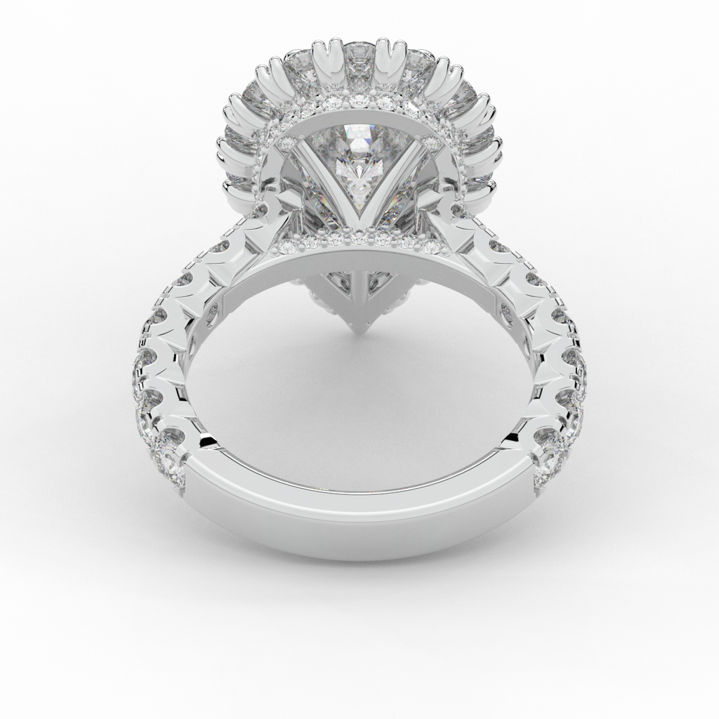 4.90CT.TW PEAR LAB DIAMOND HALO ENGAGEMENT RING - Nazarelle