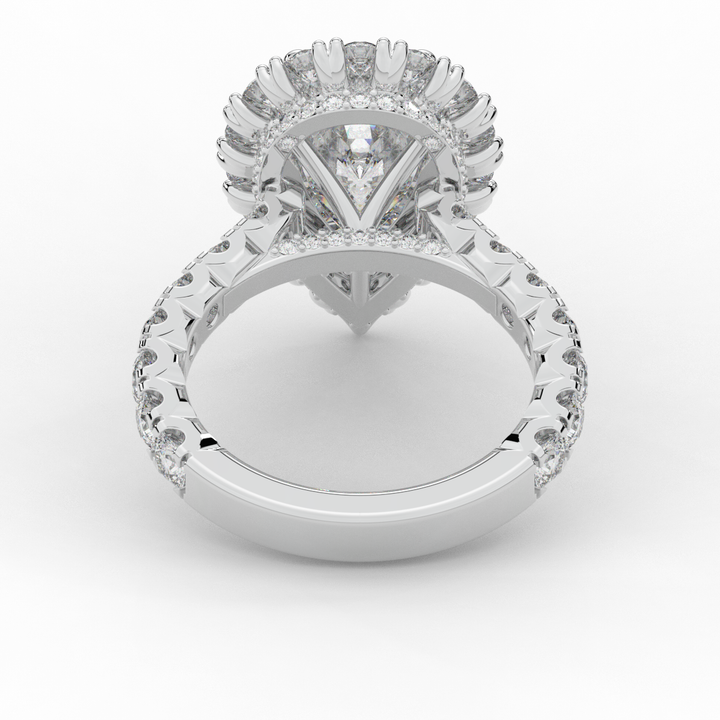 4.90CT.TW PEAR LAB DIAMOND HALO ENGAGEMENT RING - Nazarelle