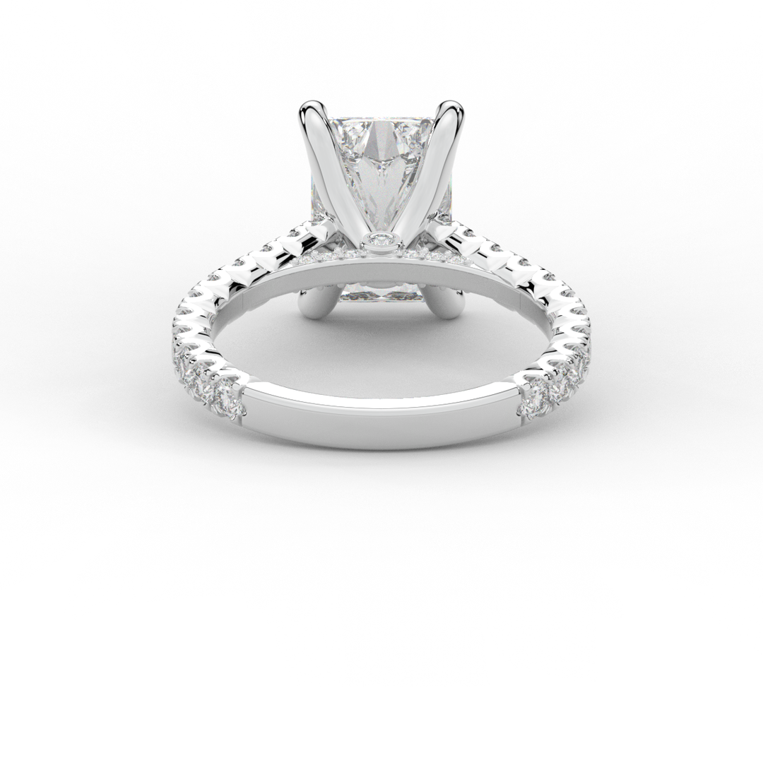 4.25CT.TW RADIANT LAB DIAMOND SOLITAIRE ENGAGEMENT RING - Nazarelle