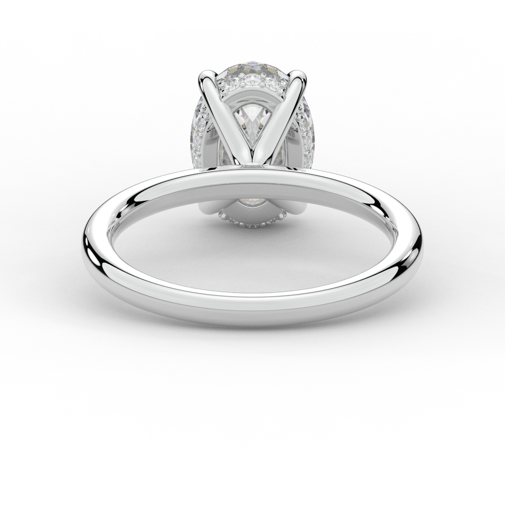 2.06CT.TW OVAL LAB DIAMOND UNDERHALO SOLIATIRE ENGAGEMENT RING - Nazarelle