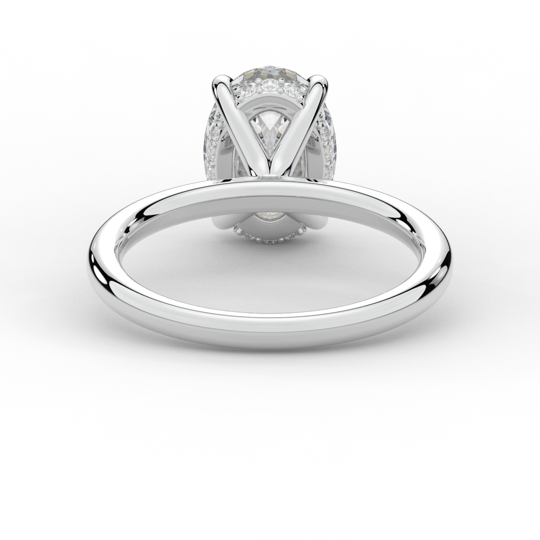 2.06CT.TW OVAL LAB DIAMOND UNDERHALO SOLIATIRE ENGAGEMENT RING - Nazarelle