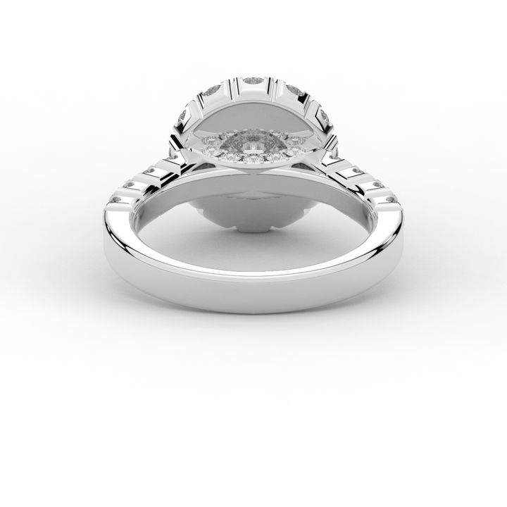 3.50CT.TW ROUND LAB DIAMOND HALO ENGAGEMENT RING - Nazarelle