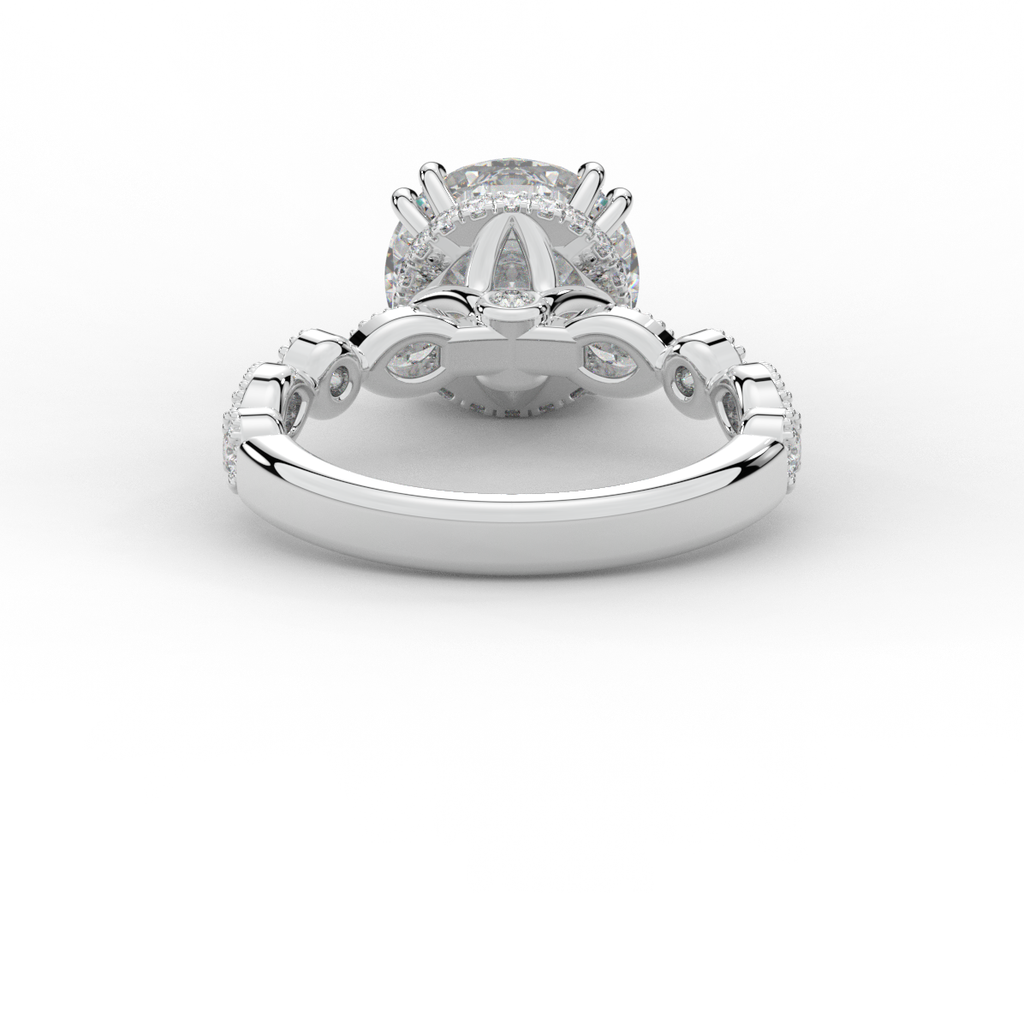 3.60CT.TW ROUND LAB DIAMOND SOLITAIRE ENGAGEMENT RING - Nazarelle