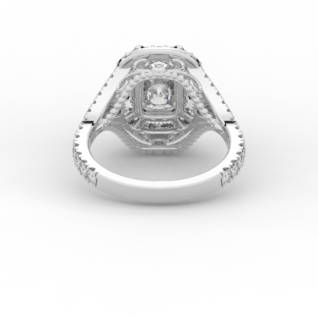 2.50CT.TW CUSHION LAB DIAMOND HALO ENGAGEMENT RING - Nazarelle