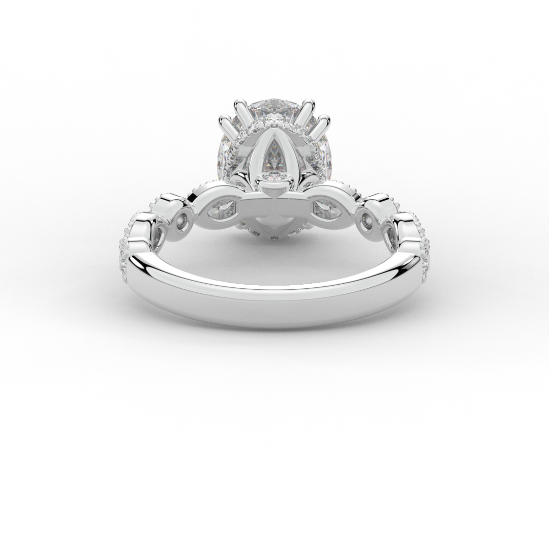 3.60CT.TW OVAL LAB DIAMOND SOLITAIRE ENGAGEMENT RING - Nazarelle