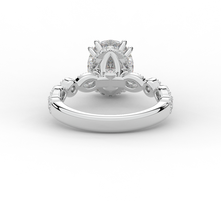 3.60CT.TW OVAL LAB DIAMOND SOLITAIRE ENGAGEMENT RING - Nazarelle