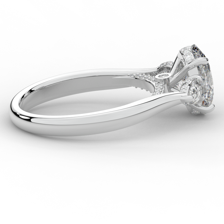 2.40CT.TW OVAL LAB DIAMOND 3 STONE ENGAGEMENT RING - Nazarelle