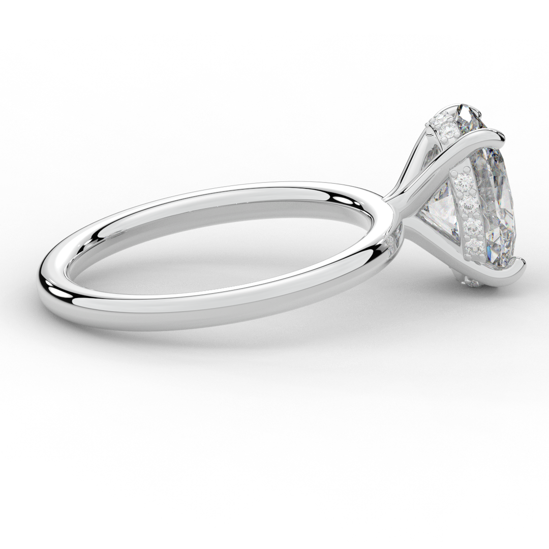 2.06CT.TW OVAL LAB DIAMOND UNDERHALO SOLIATIRE ENGAGEMENT RING - Nazarelle