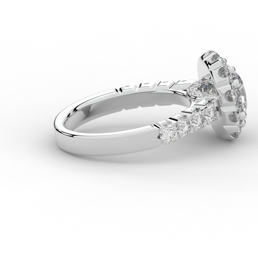 3.45CT.TW CUSHION LAB DIAMOND HALO ENGAGEMENT RING - Nazarelle