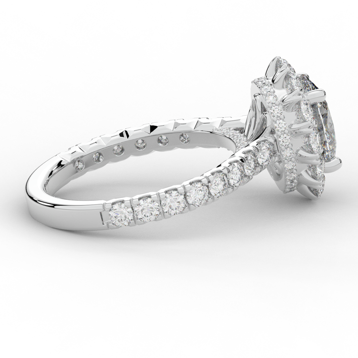 3.40CT.TW OVAL LAB DIAMOND HALO ENGAGEMENT RING - Nazarelle