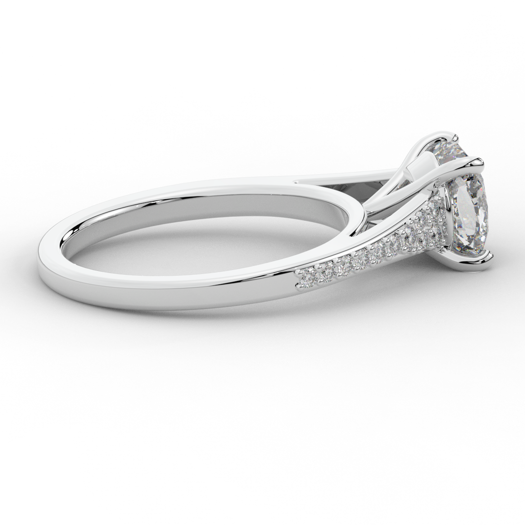 1.65CT.TW CUSHION LAB DIAMOND SOLITAIRE ENGAGEMENT RING - Nazarelle