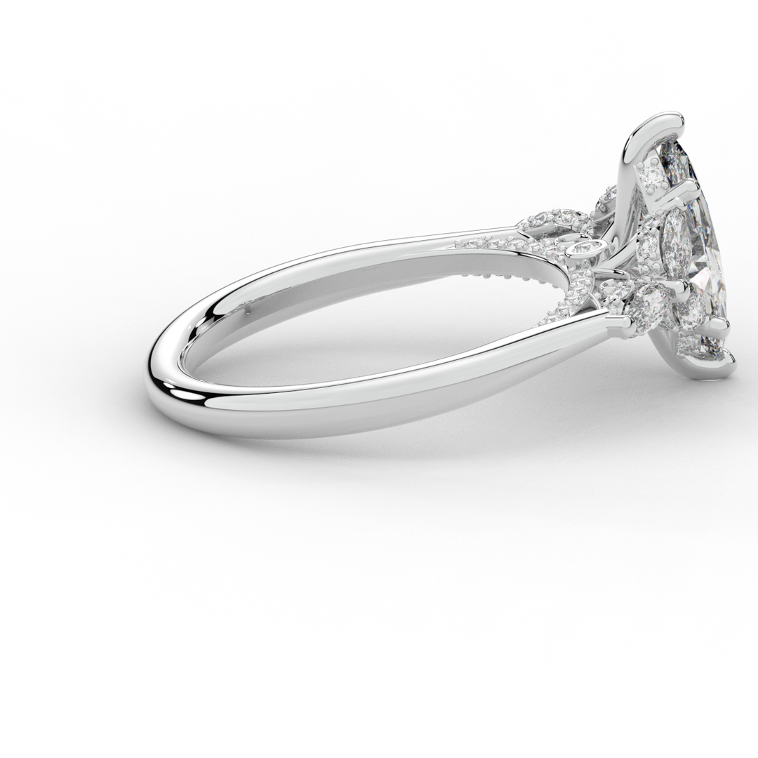 1.50CT.TW MARQUISE LAB DIAMOND ENGAGEMENT RING - Nazarelle