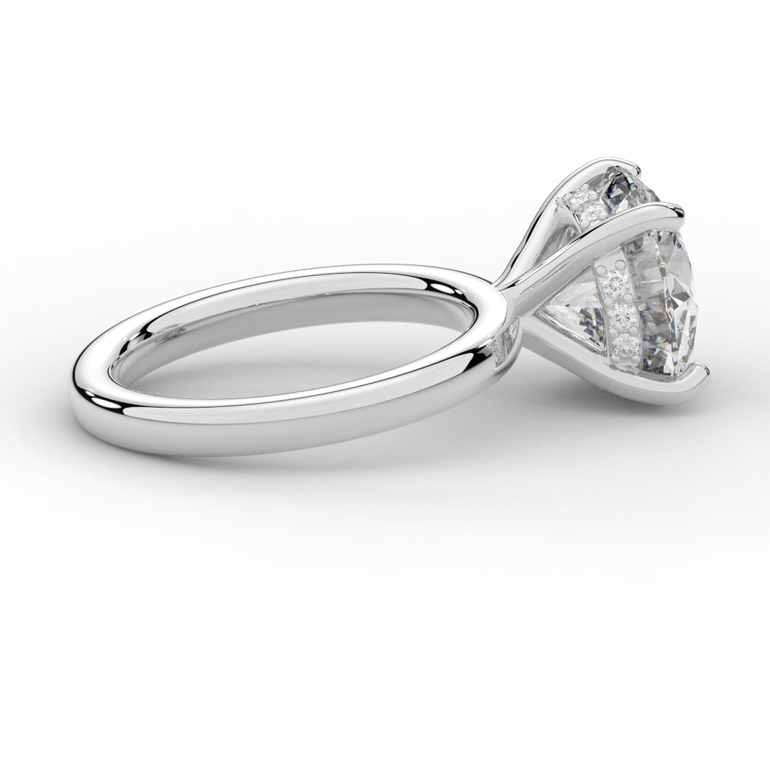 3.05CT.TW ROUND LAB DIAMOND UNDERHALO ENGAGEMENT RING - Nazarelle