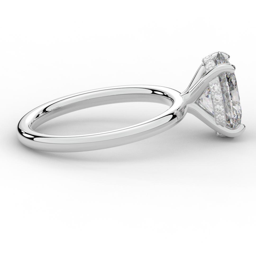 2.06CT.TW OVAL LAB DIAMOND UNDERHALO SOLIATIRE ENGAGEMENT RING - Nazarelle