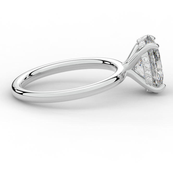 2.06CT.TW OVAL LAB DIAMOND UNDERHALO SOLIATIRE ENGAGEMENT RING - Nazarelle