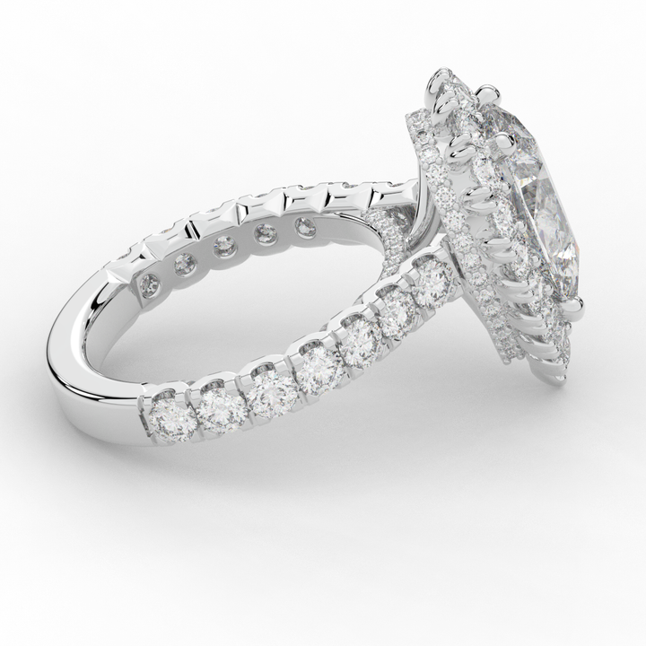 4.90CT.TW PEAR LAB DIAMOND HALO ENGAGEMENT RING - Nazarelle