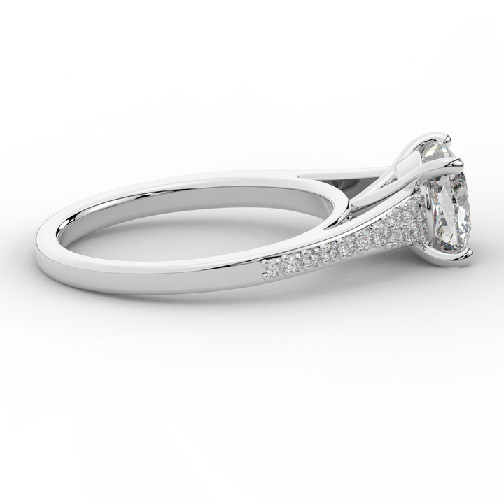 1.65CT.TW CUSHION LAB DIAMOND SOLITAIRE ENGAGEMENT RING - Nazarelle