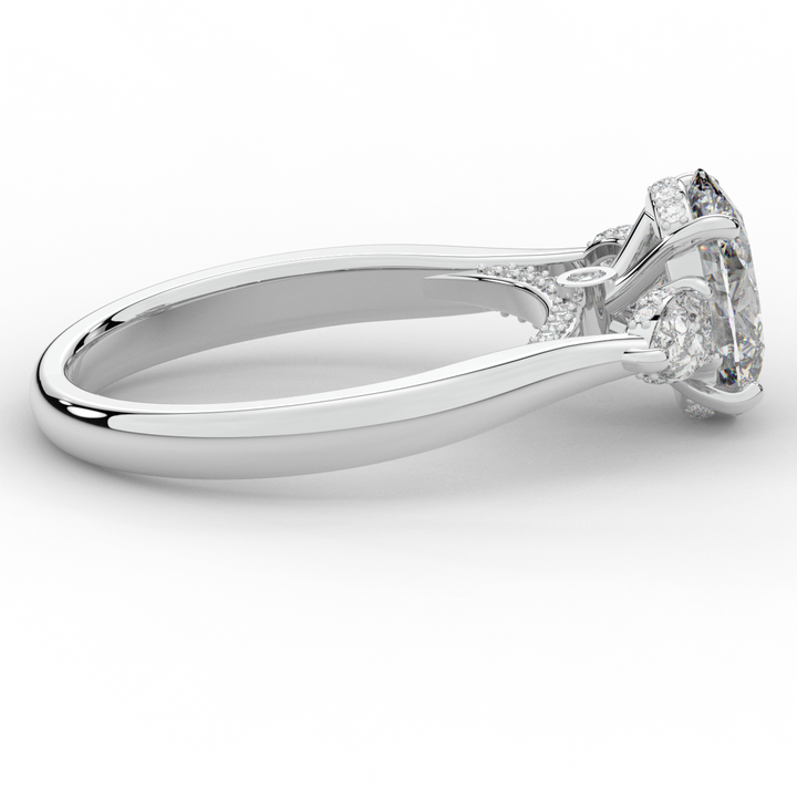 2.40CT.TW OVAL LAB DIAMOND 3 STONE ENGAGEMENT RING - Nazarelle