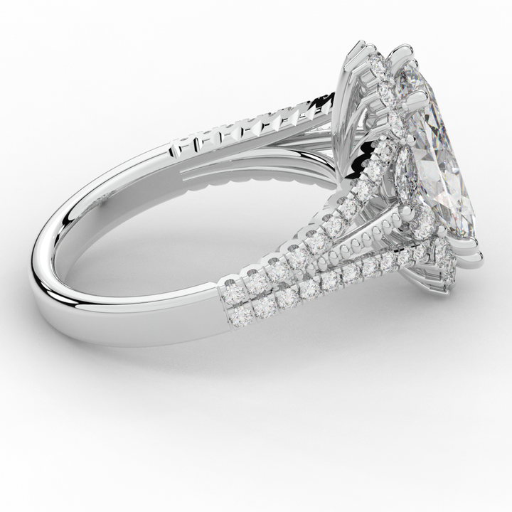 2.70CT.TW MARQUISE LAB DIAMOND HALO ENGAGEMENT RING - Nazarelle