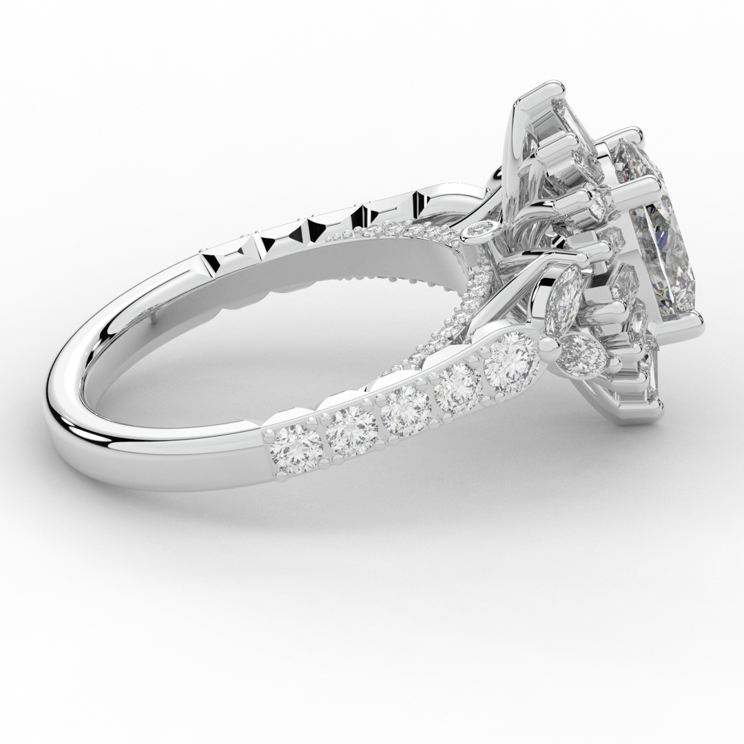 3.10CT.TW OVAL LAB DIAMOND HALO ENGAGEMENT RING - Nazarelle