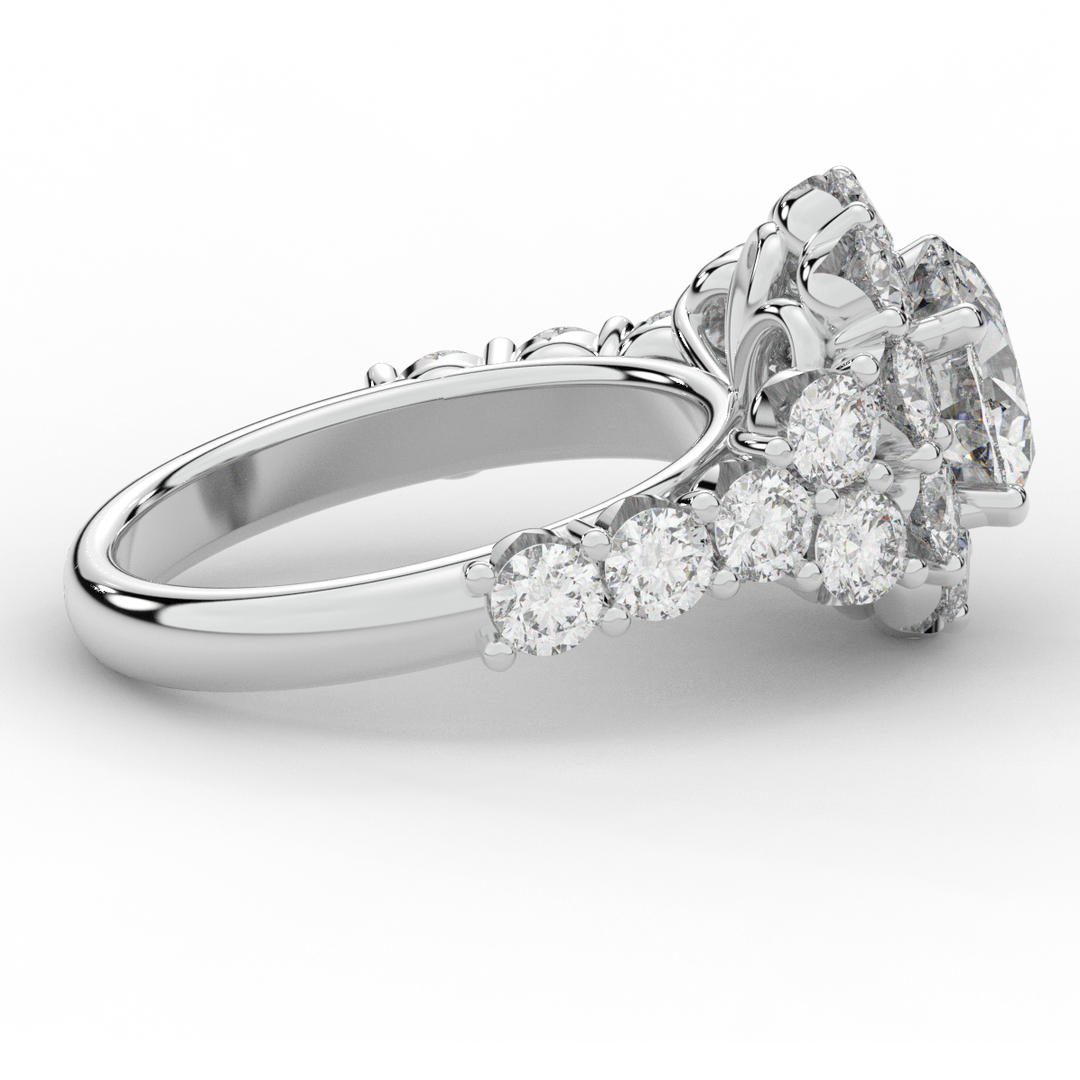 4.75CT.TW ROUND LAB DIAMOND HALO ENGAGEMENT RING - Nazarelle