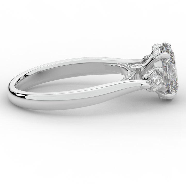 2.40CT.TW OVAL LAB DIAMOND 3 STONE ENGAGEMENT RING - Nazarelle