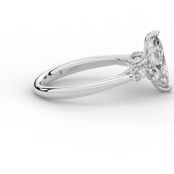 1.50CT.TW MARQUISE LAB DIAMOND ENGAGEMENT RING - Nazarelle