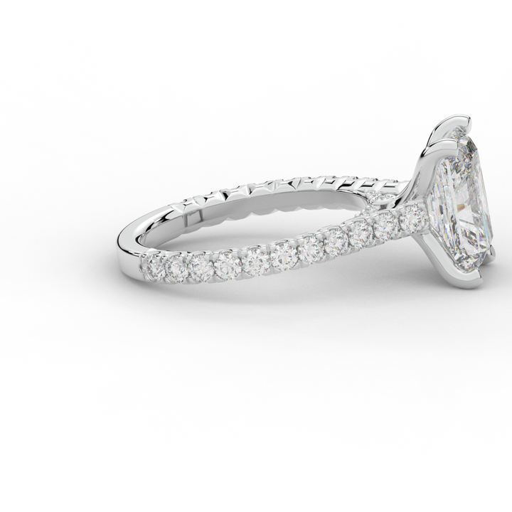 4.25CT.TW RADIANT LAB DIAMOND SOLITAIRE ENGAGEMENT RING - Nazarelle