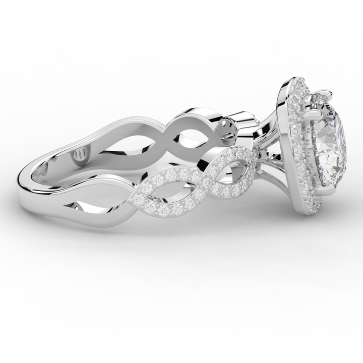 2.35CT.TW ROUND LAB DIAMOND HALO ENGAGEMENT RING - Nazarelle