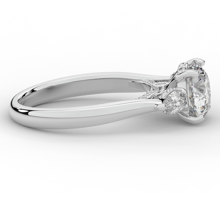 2.40CT.TW ROUND LAB DIAMOND 3 STONE ENGAGEMENT RING - Nazarelle