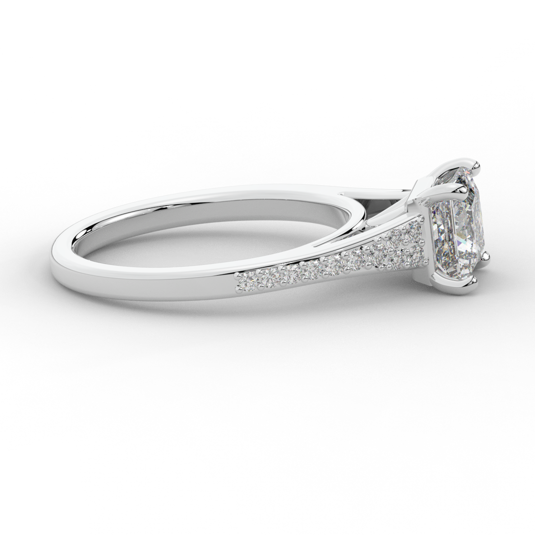 1.40CT.TW PRINCESS LAB DIAMOND SOLITAIRE ENGAGEMENT RING - Nazarelle