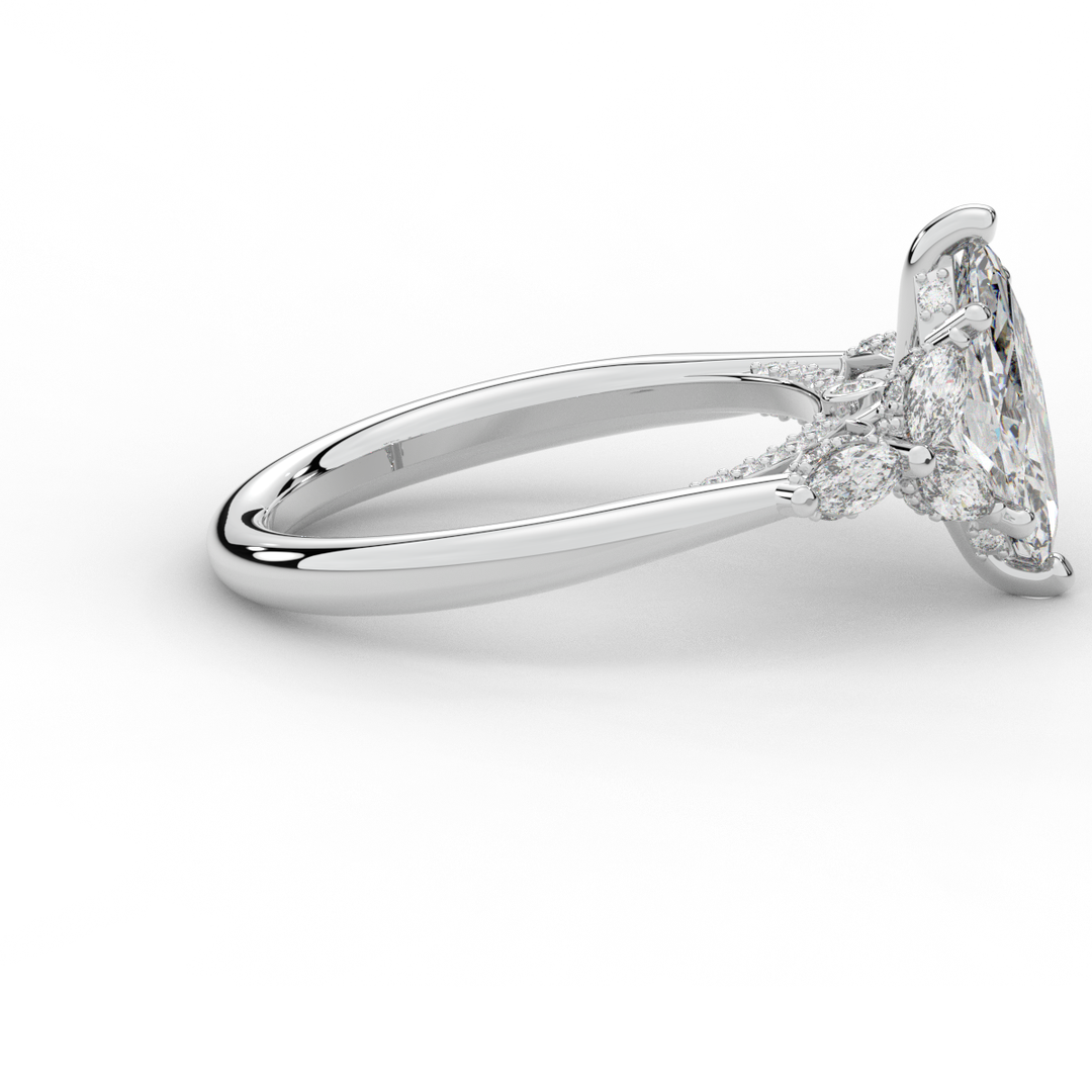 1.50CT.TW MARQUISE LAB DIAMOND ENGAGEMENT RING - Nazarelle