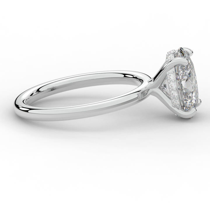 2.06CT.TW OVAL LAB DIAMOND UNDERHALO SOLIATIRE ENGAGEMENT RING