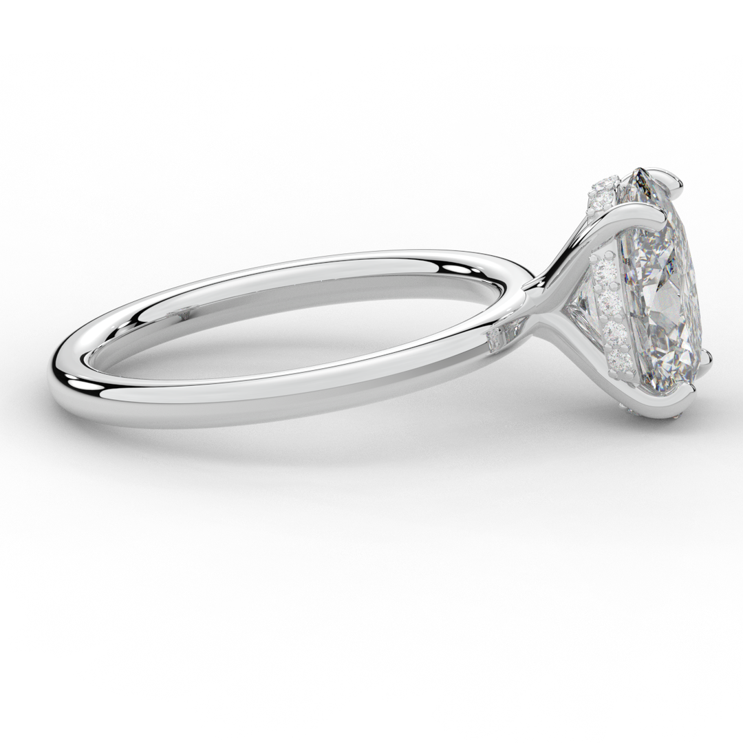 2.06CT.TW OVAL LAB DIAMOND UNDERHALO SOLIATIRE ENGAGEMENT RING - Nazarelle