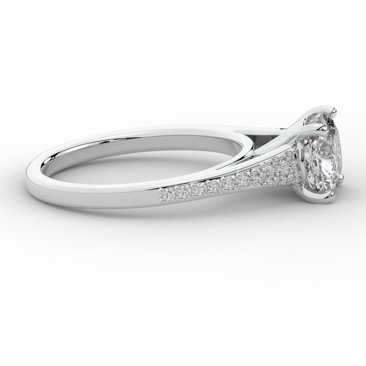 1.65CT.TW CUSHION LAB DIAMOND SOLITAIRE ENGAGEMENT RING