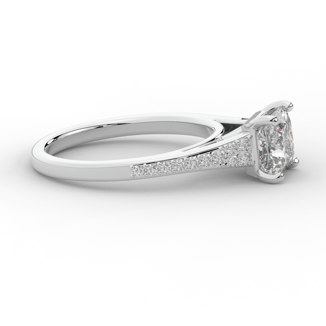 1.40CT.TW PRINCESS LAB DIAMOND SOLITAIRE ENGAGEMENT RING - Nazarelle