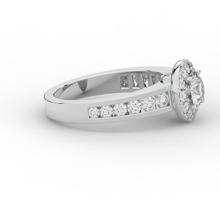 1.75CT.TW ROUND LAB DIAMOND HALO ENGAGEMENT RING - Nazarelle