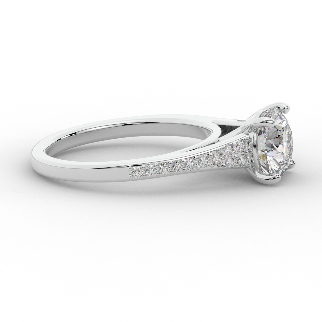 1.65CT.TW ROUND LAB DIAMOND SOLITAIRE ENGAGEMENT RING - Nazarelle