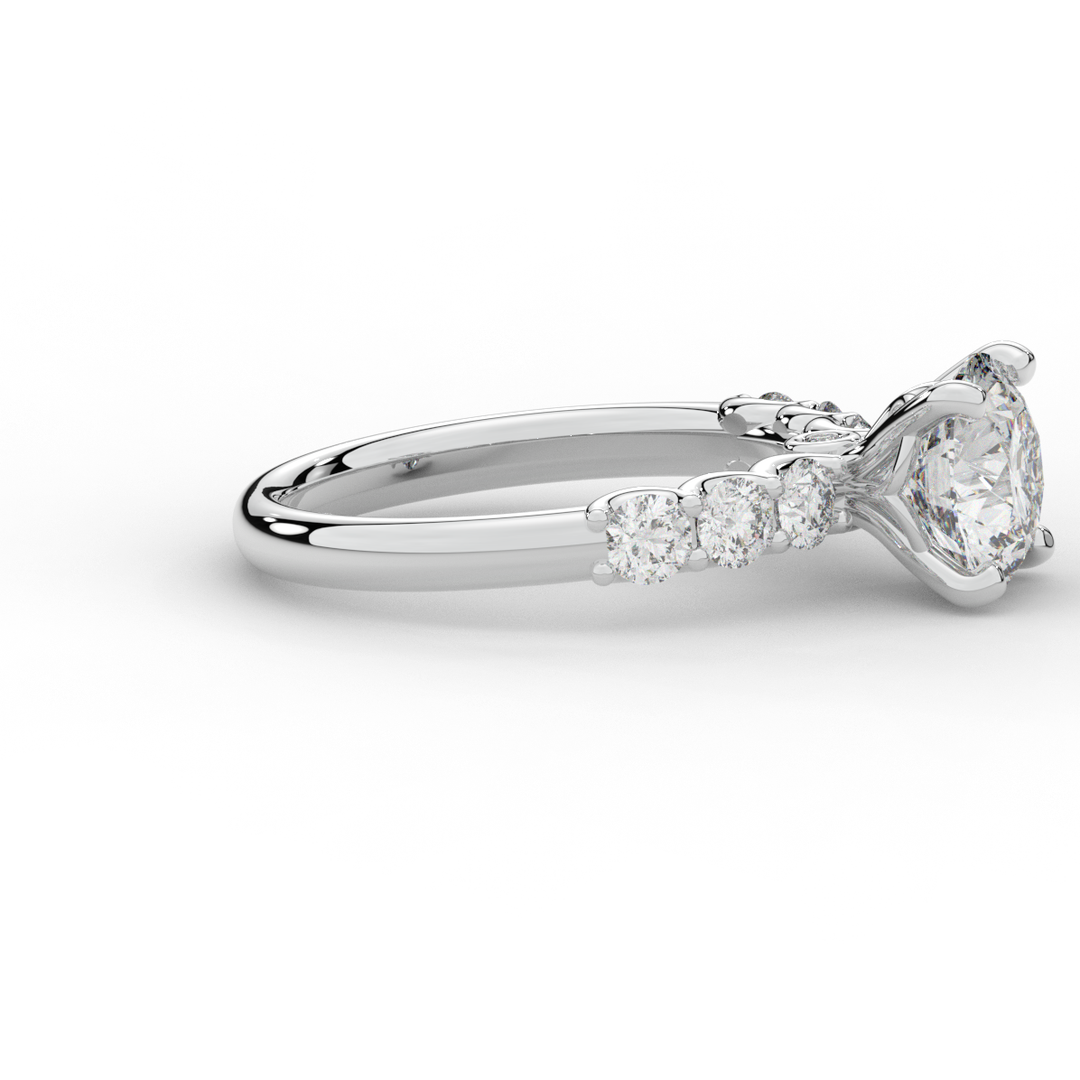 2.60CT.TW ROUND LAB DIAMOND SOLITAIRE ENGAGEMENT RING - Nazarelle