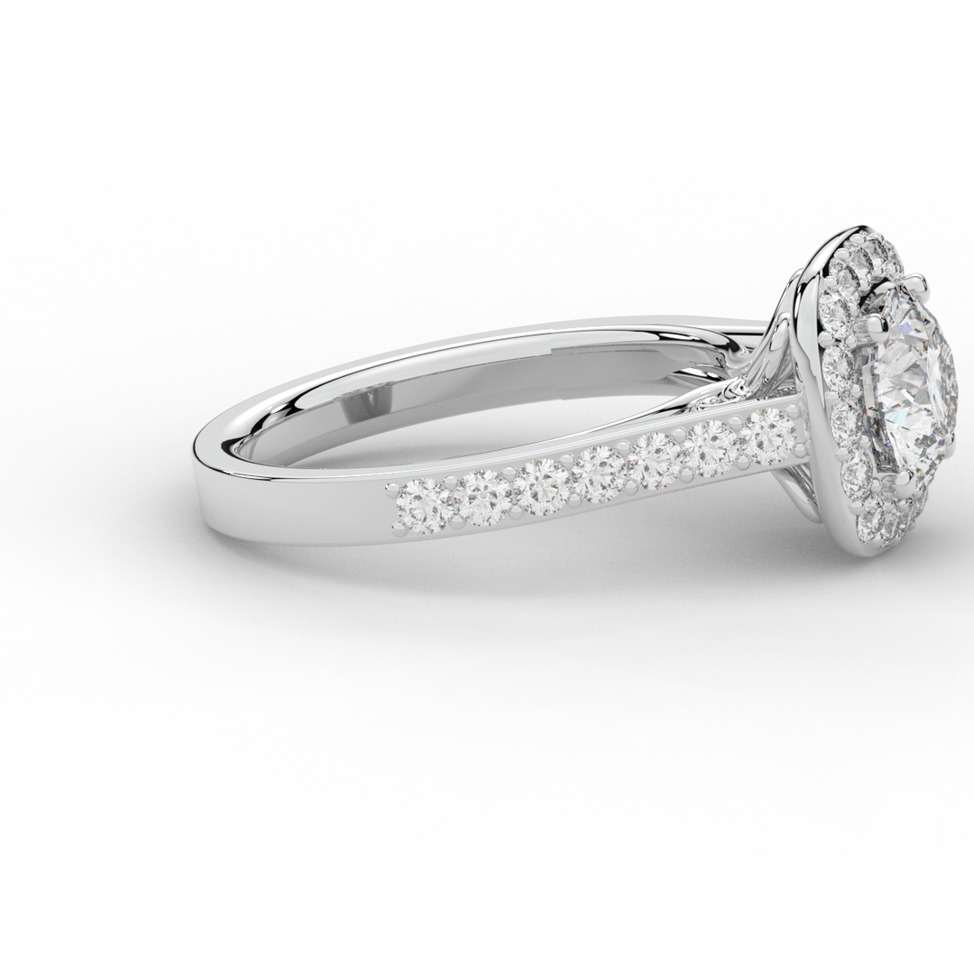 2.25CT.TW ROUND LAB DIAMOND HALO ENGAGEMENT RING - Nazarelle