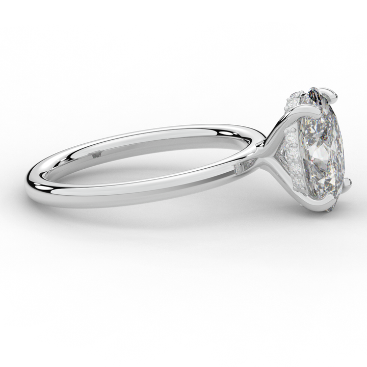 2.06CT.TW OVAL LAB DIAMOND UNDERHALO SOLIATIRE ENGAGEMENT RING - Nazarelle