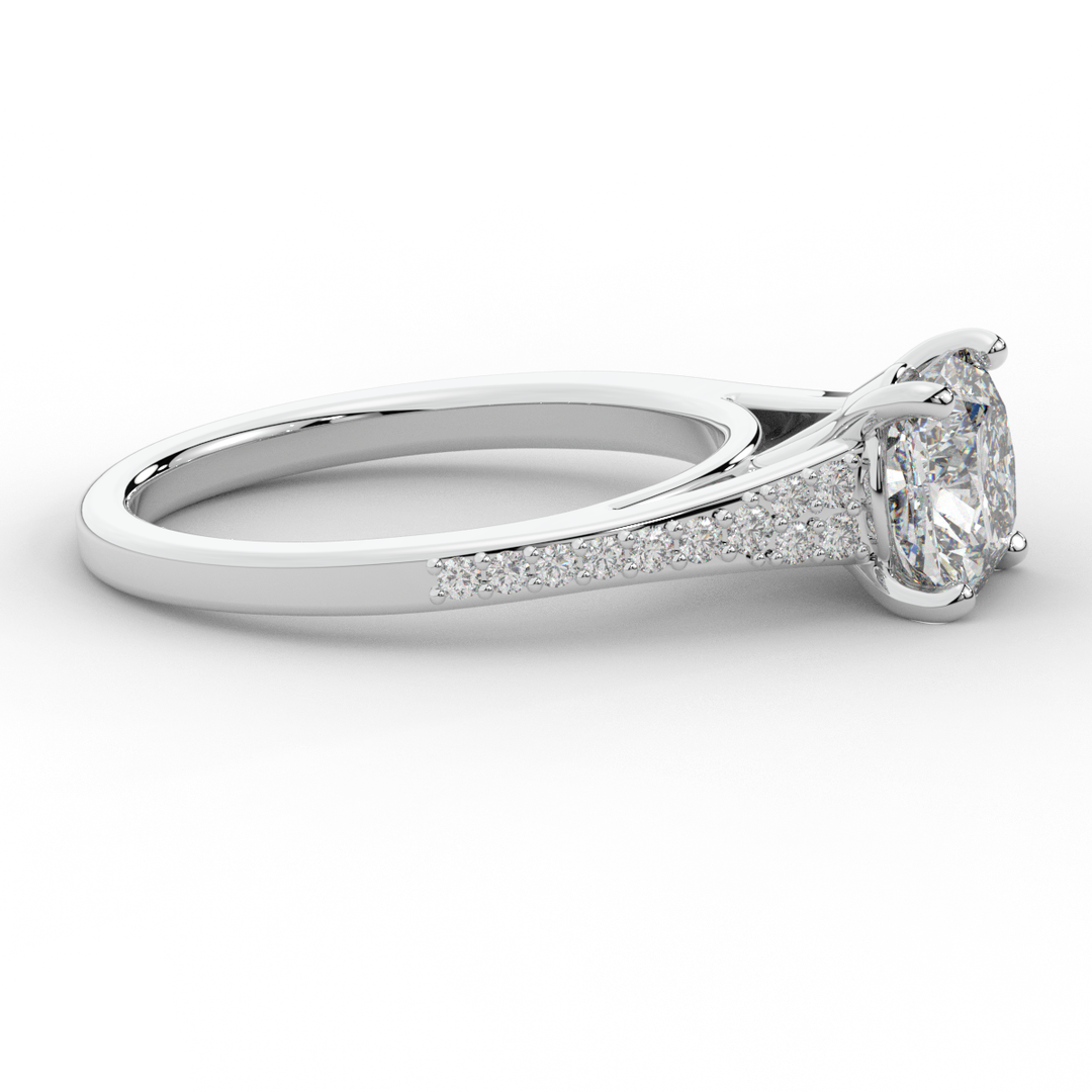 1.65CT.TW CUSHION LAB DIAMOND SOLITAIRE ENGAGEMENT RING