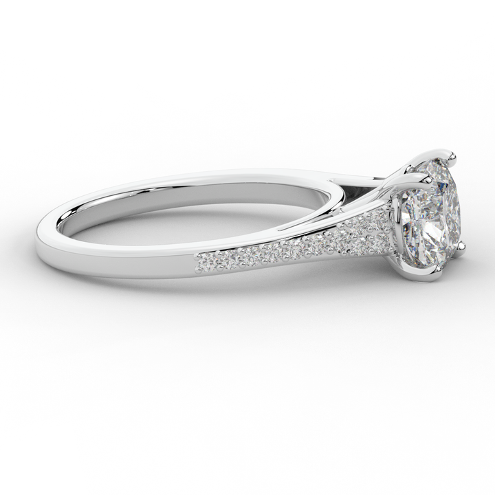 1.65CT.TW CUSHION LAB DIAMOND SOLITAIRE ENGAGEMENT RING - Nazarelle